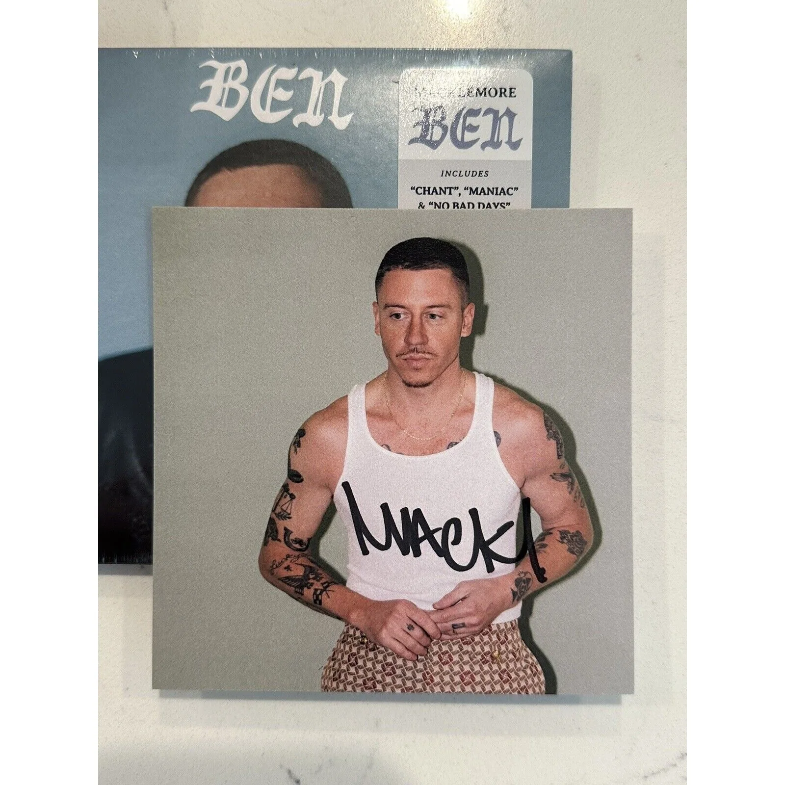 Macklemore Signed / Autographed Art Card W/Ben CD And XL Tshirt, image 3