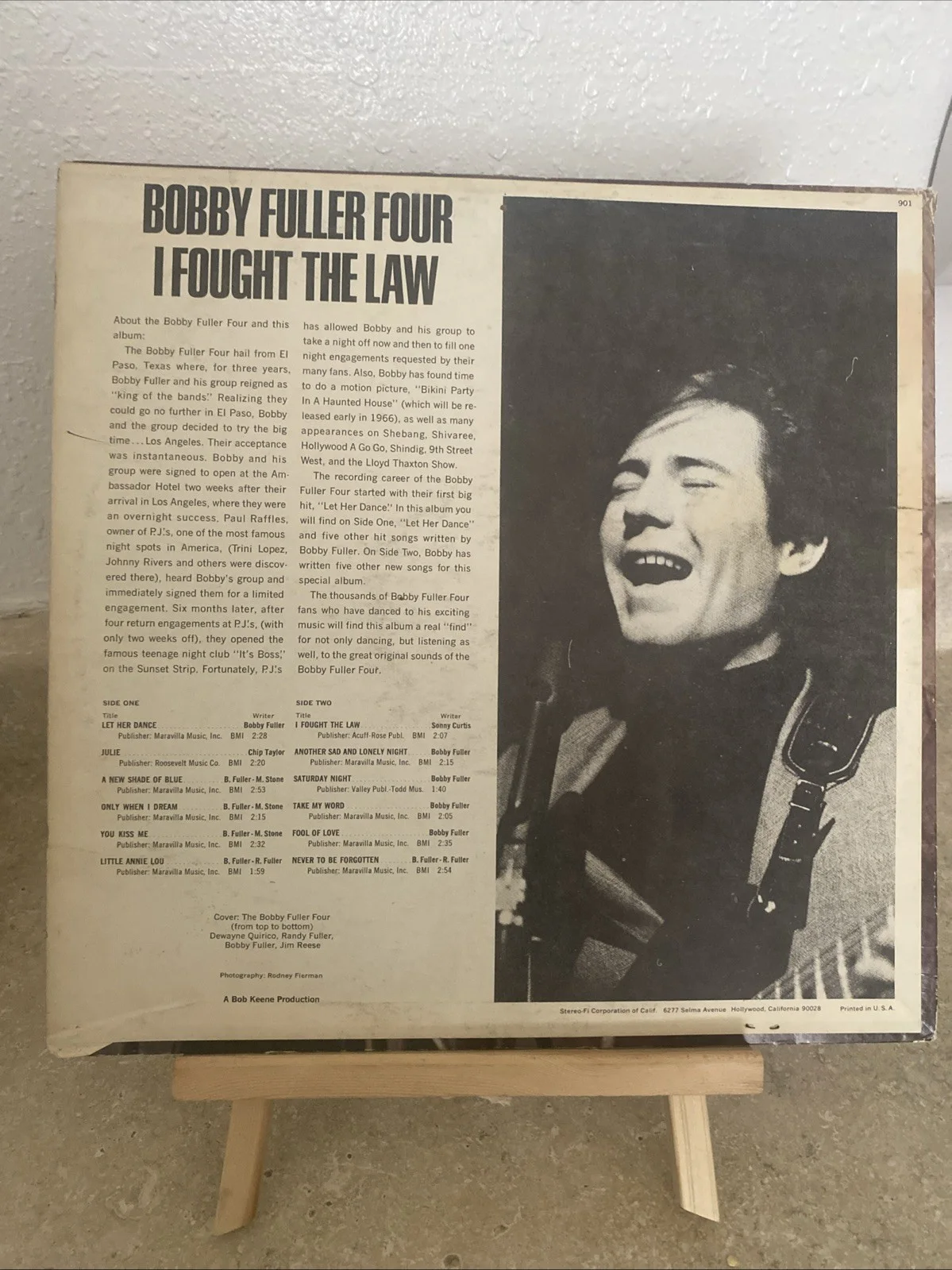 Bobby Fuller Four 'I Fought the Law' Mustang LP 901 Mono Recording & Bio-paper, изображение 2