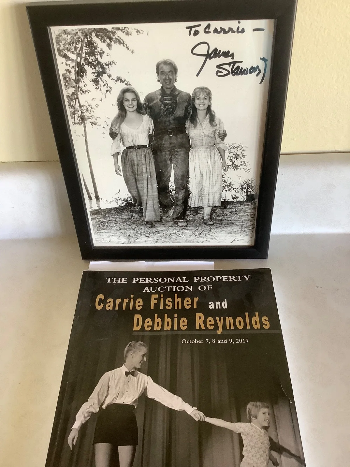 James Stewart — Carrie Fisher OWNED photo signed by Jimmy Stewart. From Carrie’s estate auction
