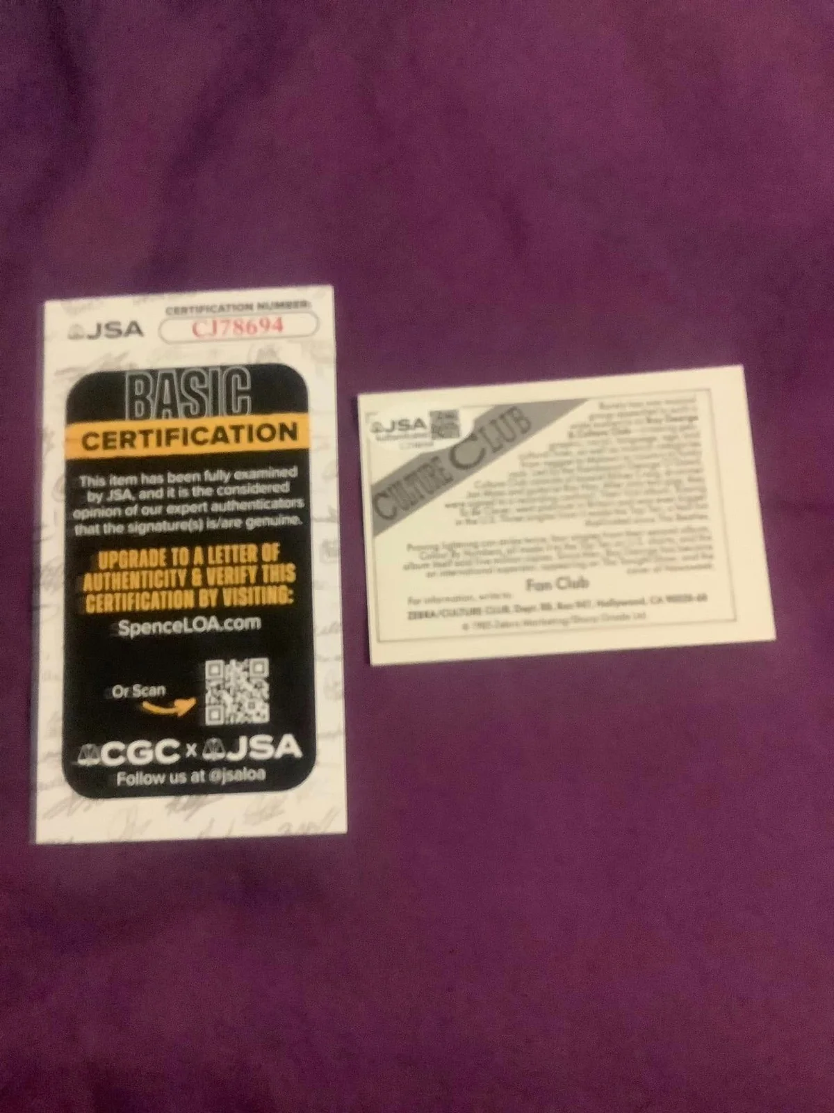 Boy George Signed 1985 Licensed trading card Culture Club JSA Authentic COA, изображение 2