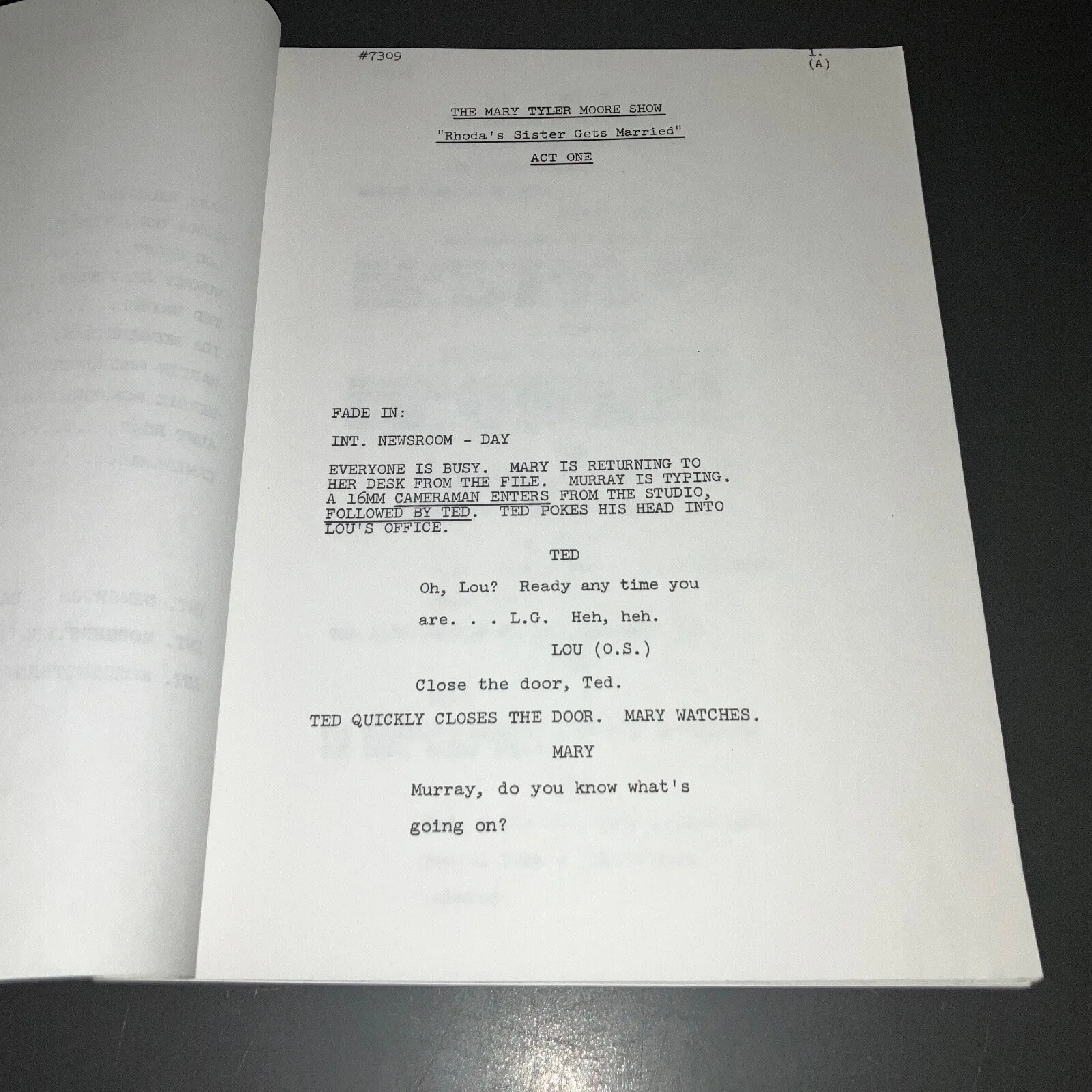 KARYL GELD — Original 1973 Mary Tyler Moore Show TV Script Rhoda’s Sister Gets Married Signed, изображение 4