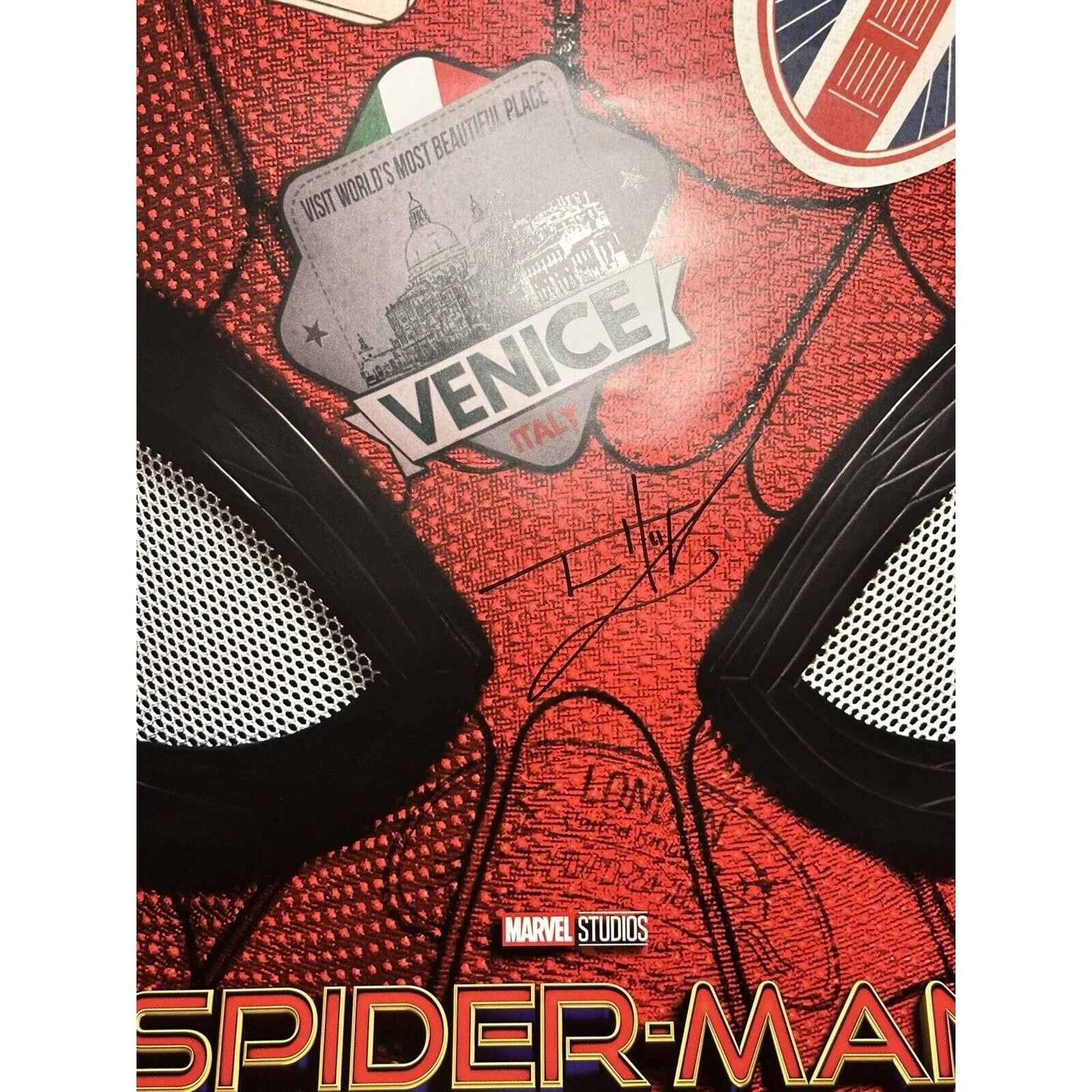 Tom Holland — Tom Holland Signed Autograph COA 27x40 Spider-Man Far From Home Sticker Poster 3, image 2