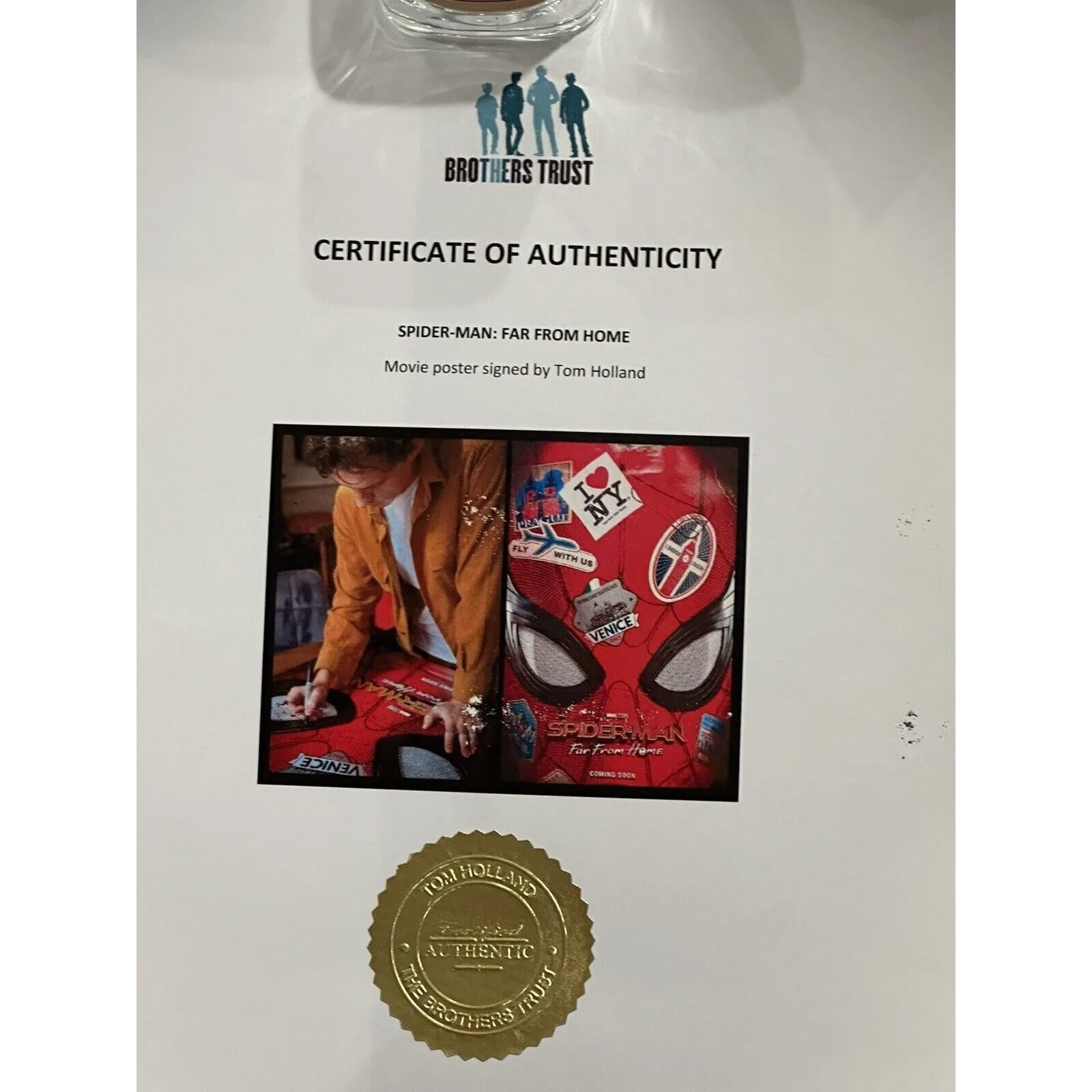 Tom Holland — Tom Holland Signed Autograph COA 27x40 Spider-Man Far From Home Sticker Poster 3, image 4