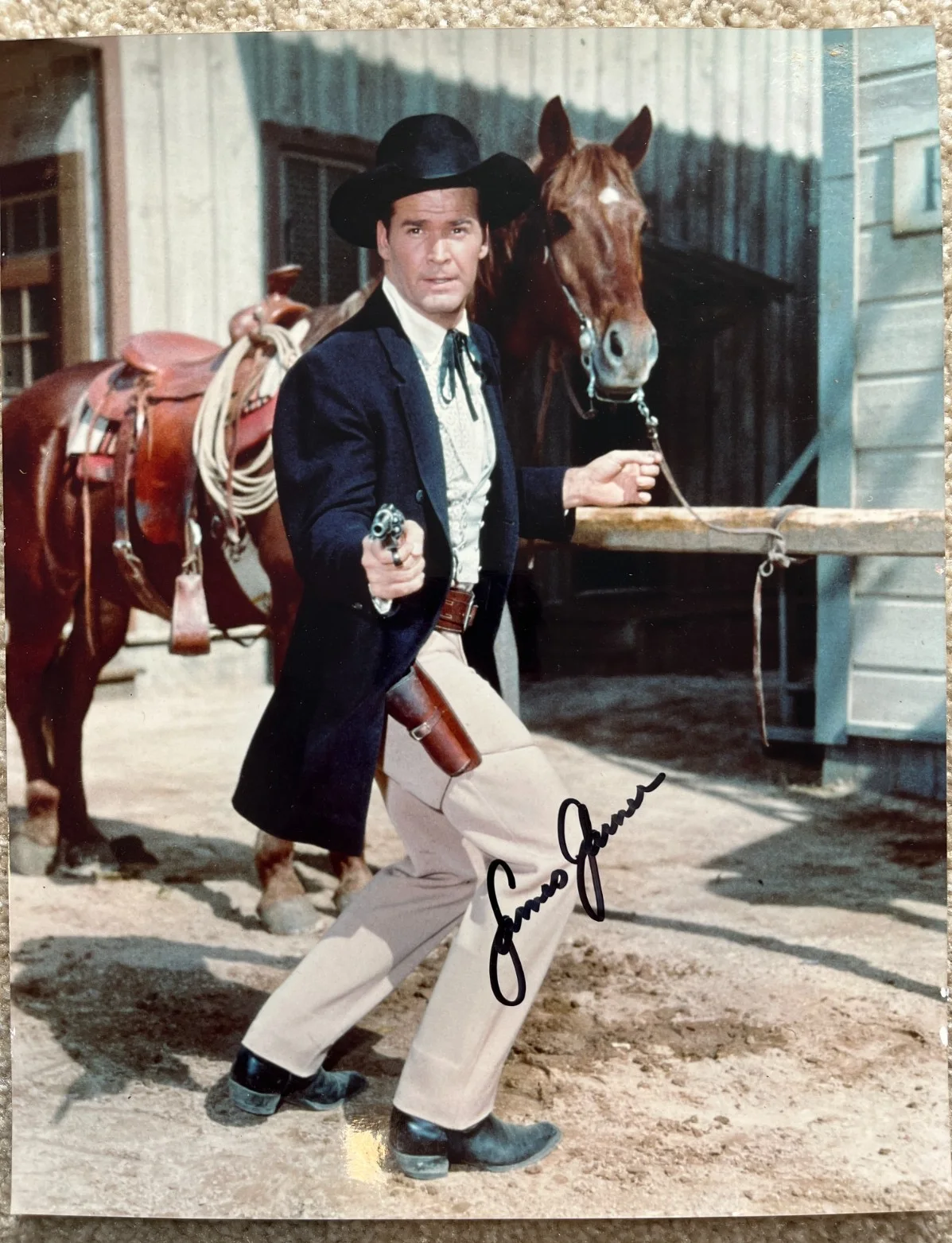James Garner Maverick Autographed Signed 8x10 Color Photo with COA, image 3