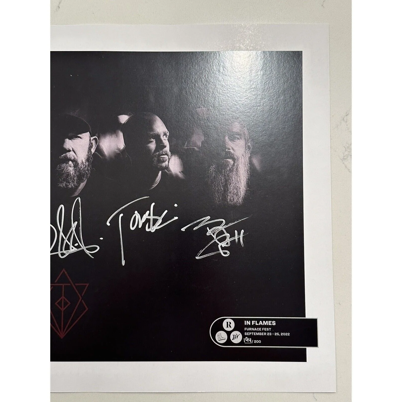 IN FLAMES x FURNACE FEST 2022 LIMITED EDITON SIGNED AUTOGRAPHED 194/200, image 4