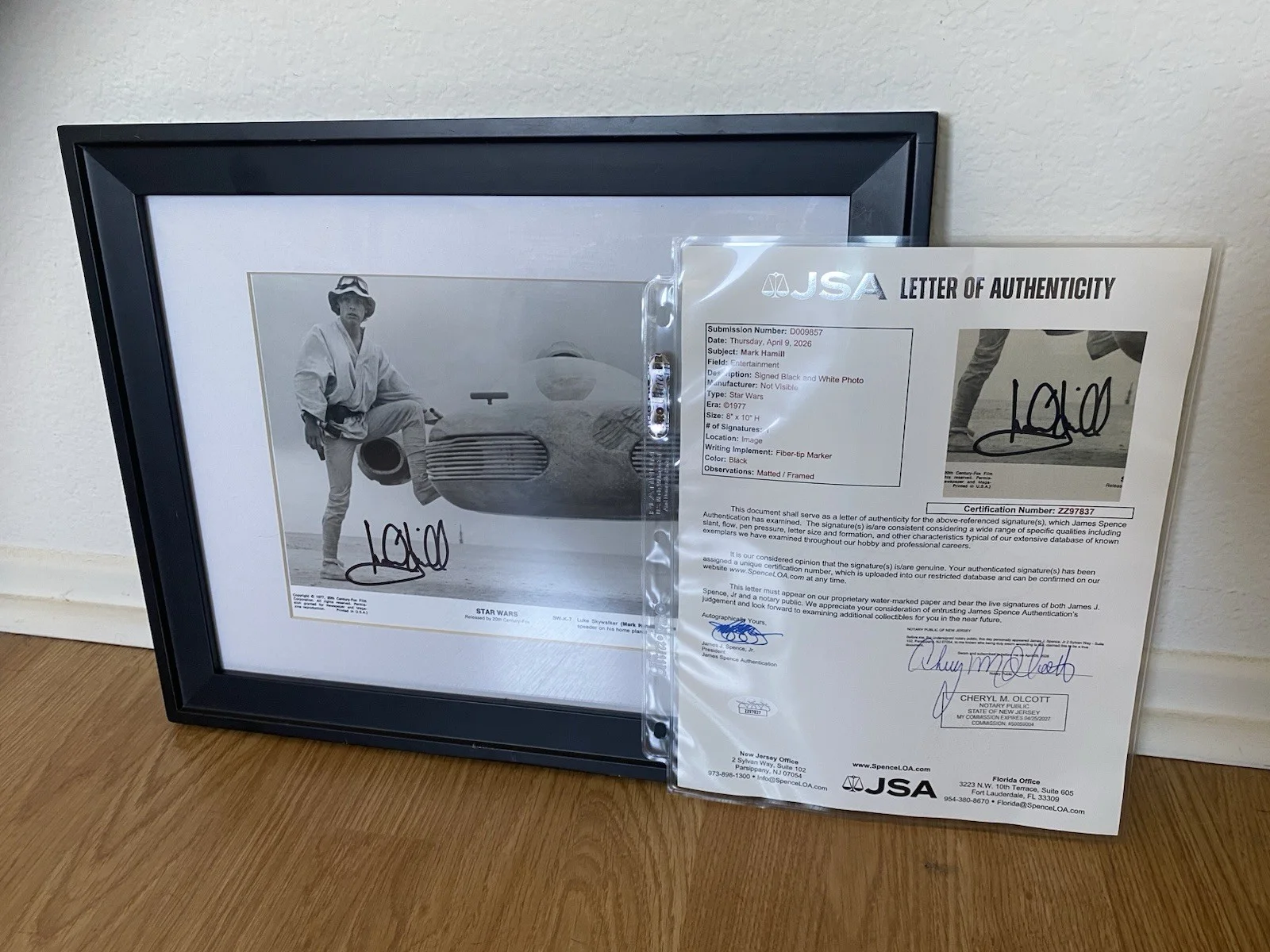 Star Wars Photo Signed by Mark Hamill JSA Letter of Authenticity, изображение 5