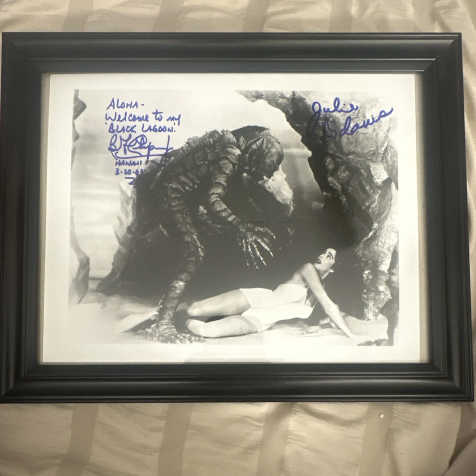 Julie Adams, Ben Chapman — 1954 Creature from Black Lagoon Original Signed Photo Julie Adams Ben Chapman