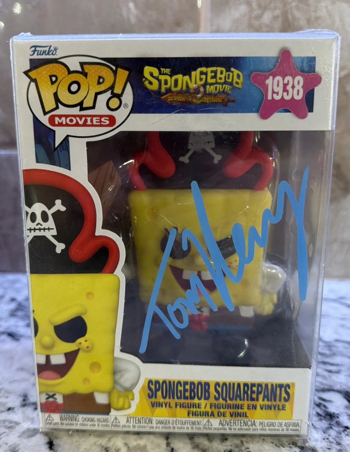Tom Kenny — Tom Kenny Signed Funko Pop SpongeBob SquarePants RARE 1938 HA COA w/protector