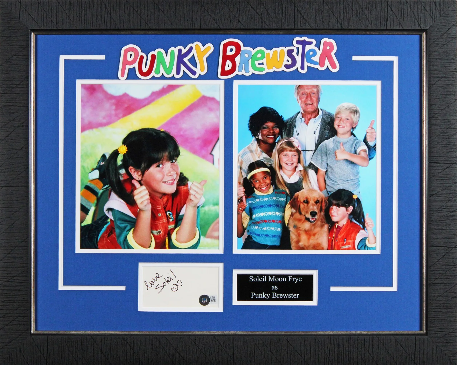 Soleil Moon Frye — Soleil Moon Frye Punky Brewster Signed & Framed 3x5 Index Card BAS #BL98076