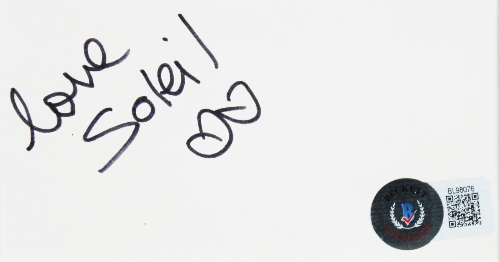 Soleil Moon Frye — Soleil Moon Frye Punky Brewster Signed & Framed 3x5 Index Card BAS #BL98076, image 2