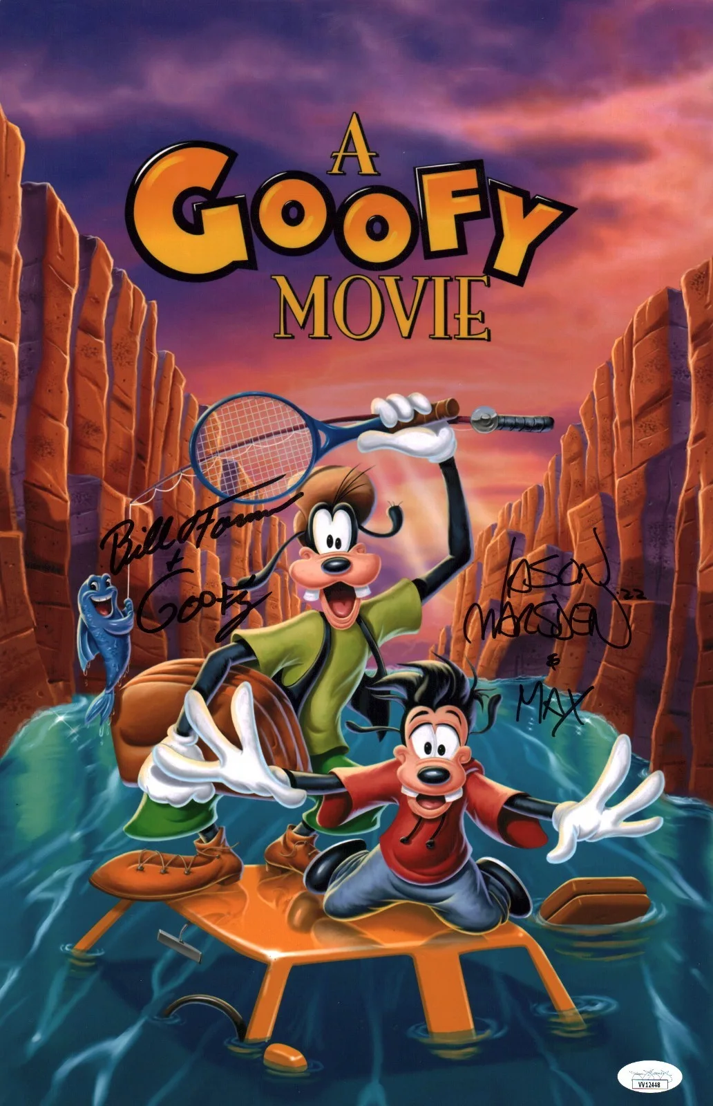 Jason Marsden, Bill Farmer — Disney's Goofy Movie 11x17 Mini Poster Cast x2 Signed Farmer +1 JSA Cert Auto