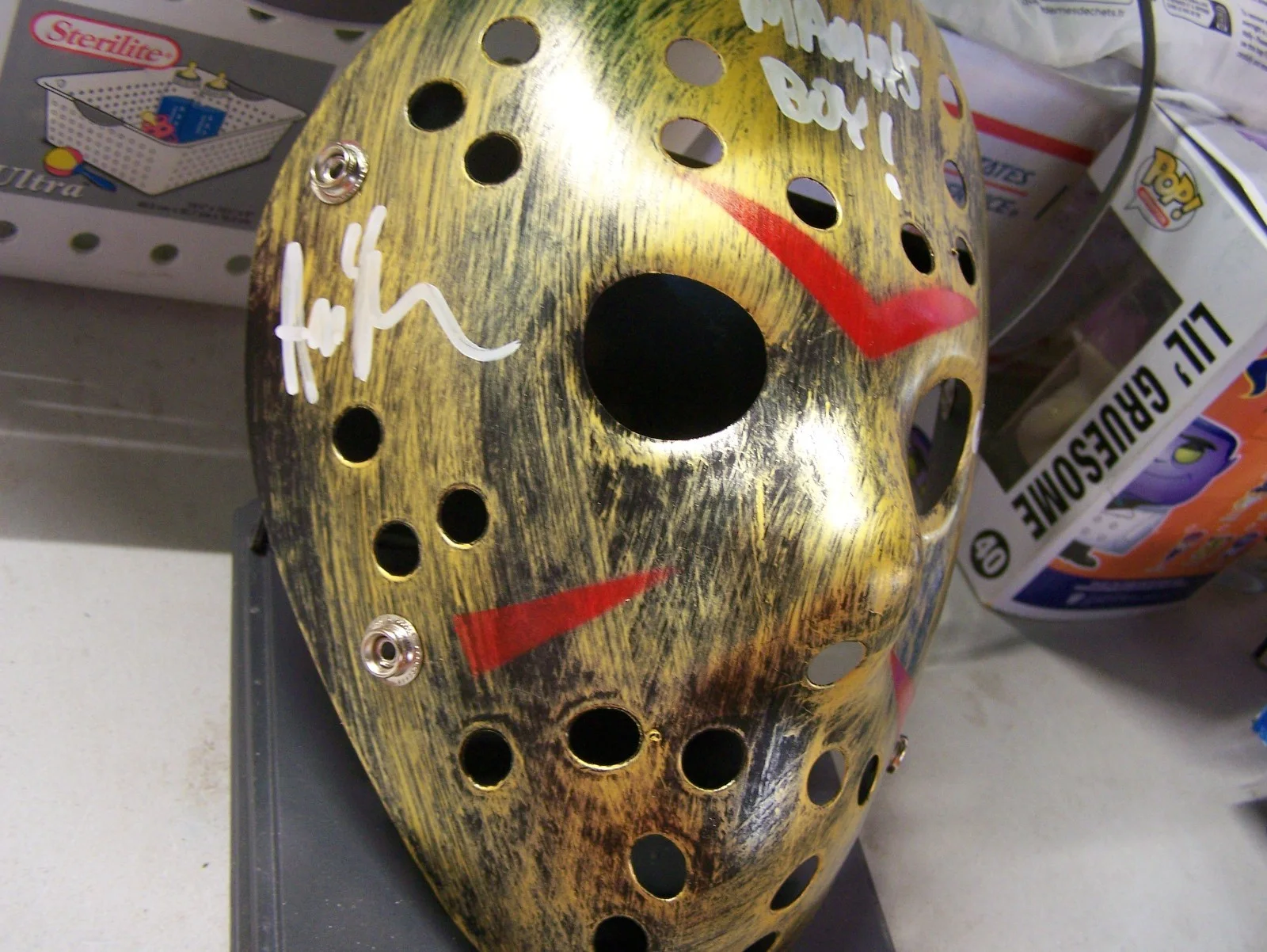 Ari Lehman — Ari Lehman Autographed Friday The 13th Mama's Boy! Mask, image 2