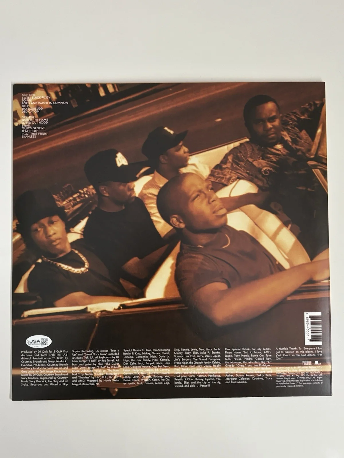 DJ Quik Quik Is The Name LP Vinyl Signed Autographed JSA COA, изображение 2