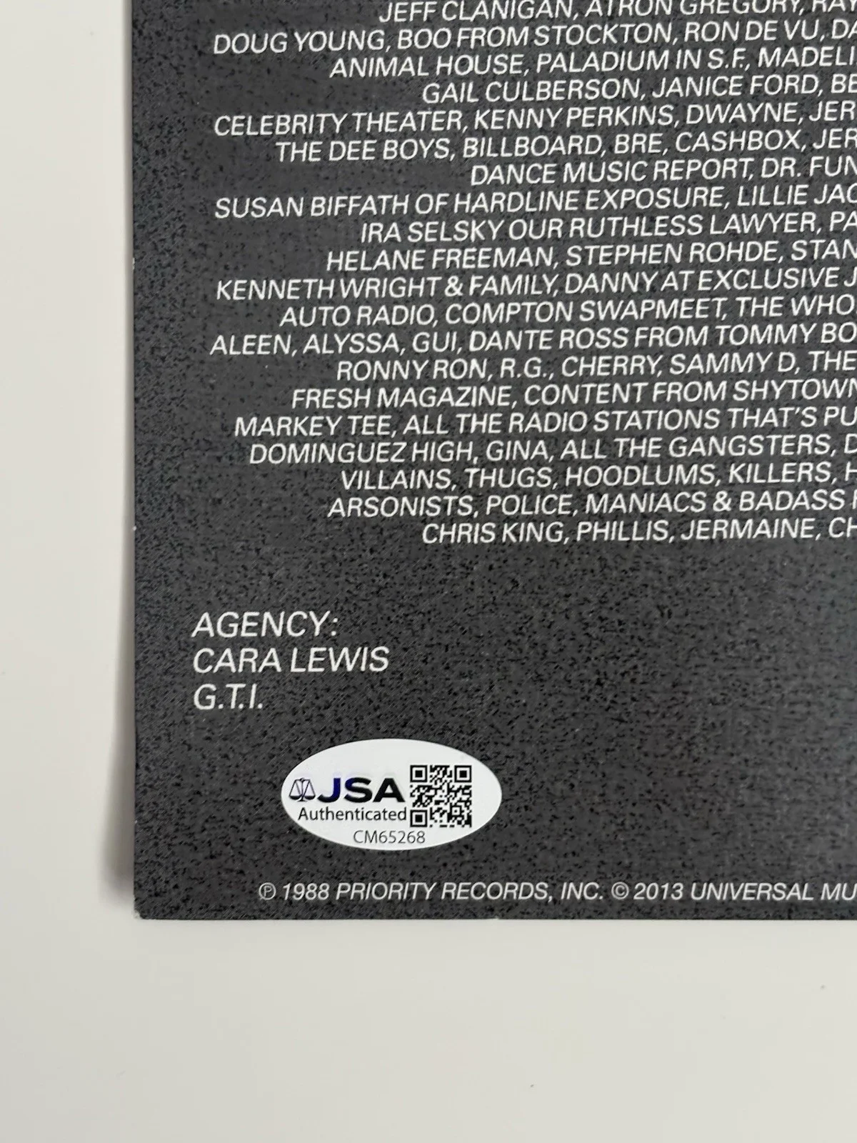 NWA Straight Outta Compton LP Vinyl Ice Cube Signed Autographed JSA COA, image 3