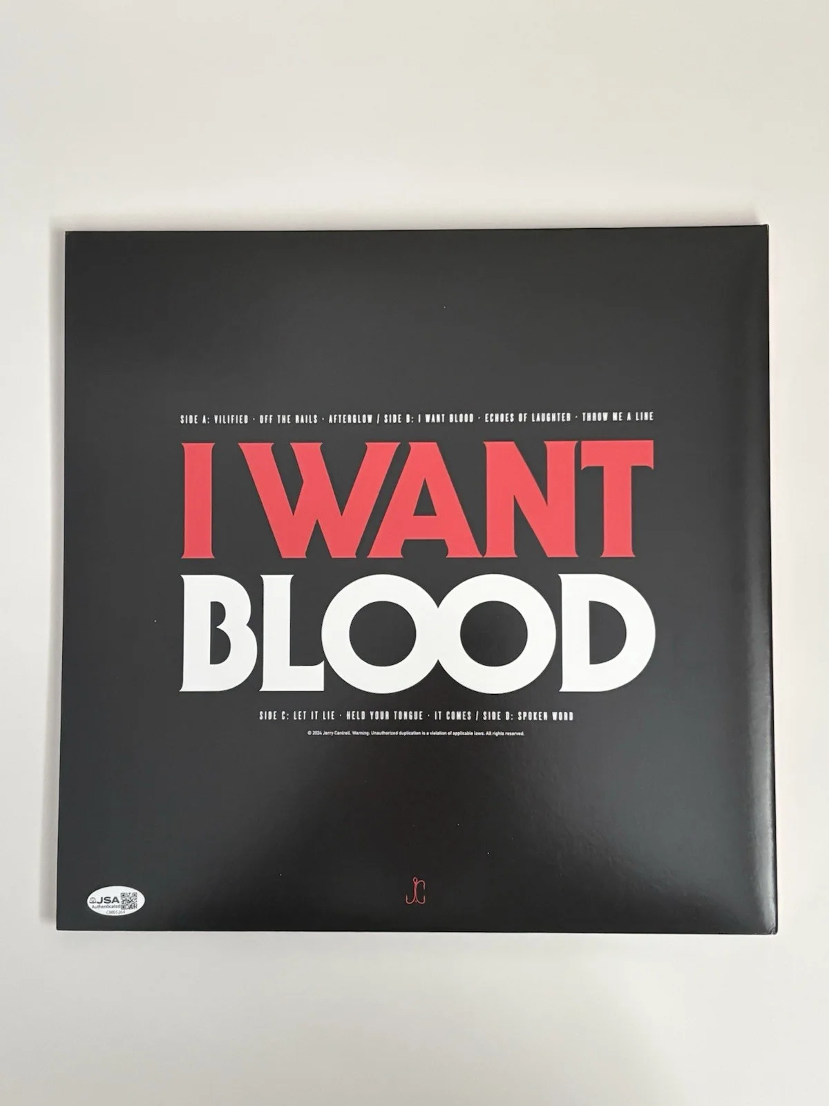 Jerry Cantrell I Want Blood 2LP Red Vinyl Signed Autographed JSA COA, изображение 2