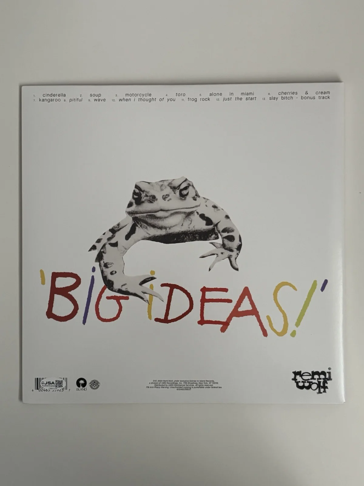 Remi Wolf Big Ideas LP Vinyl Signed Autographed JSA COA, image 2