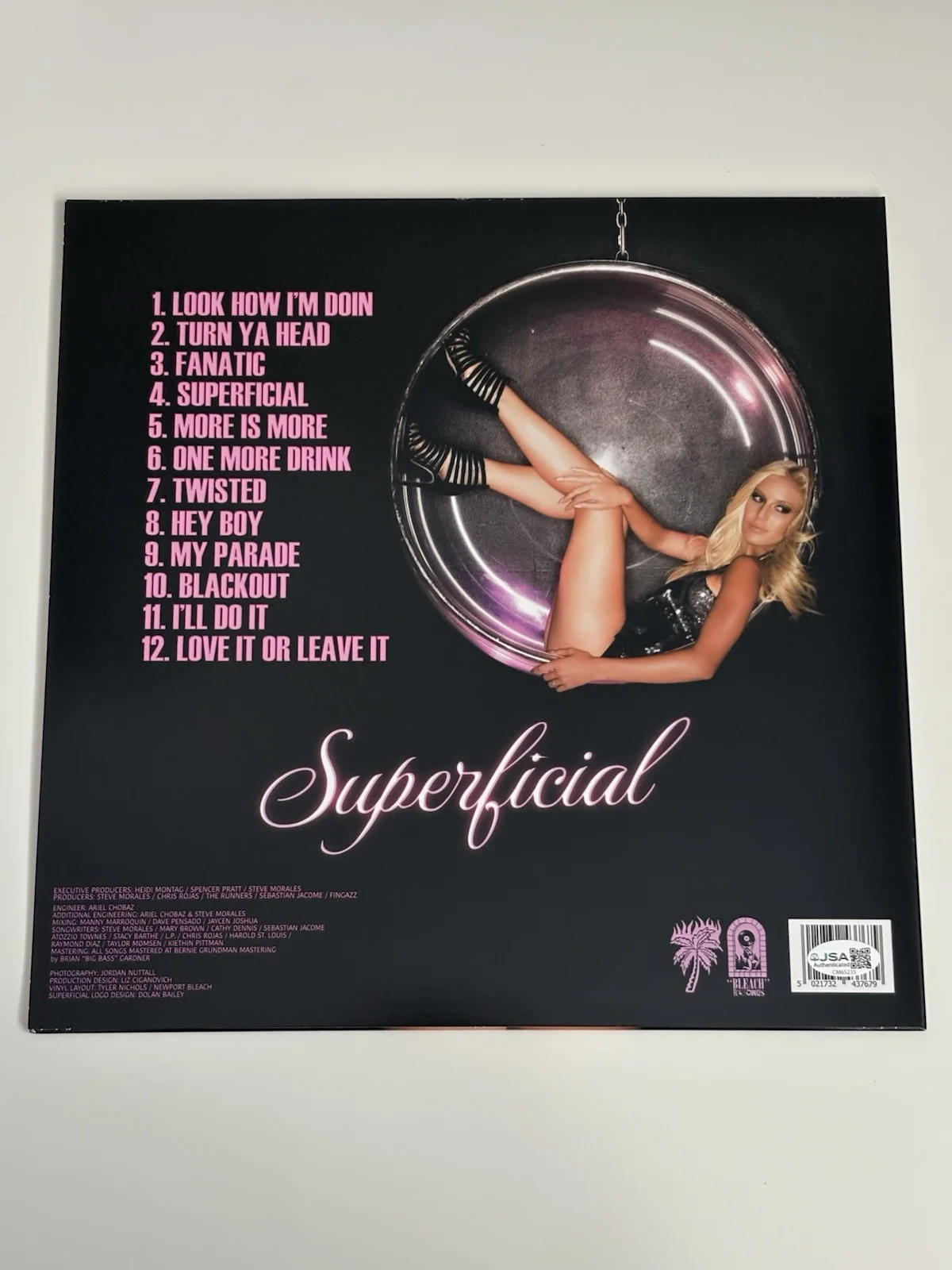 Heidi Montag Superficial Limited LP Vinyl Signed Autographed JSA COA, image 2