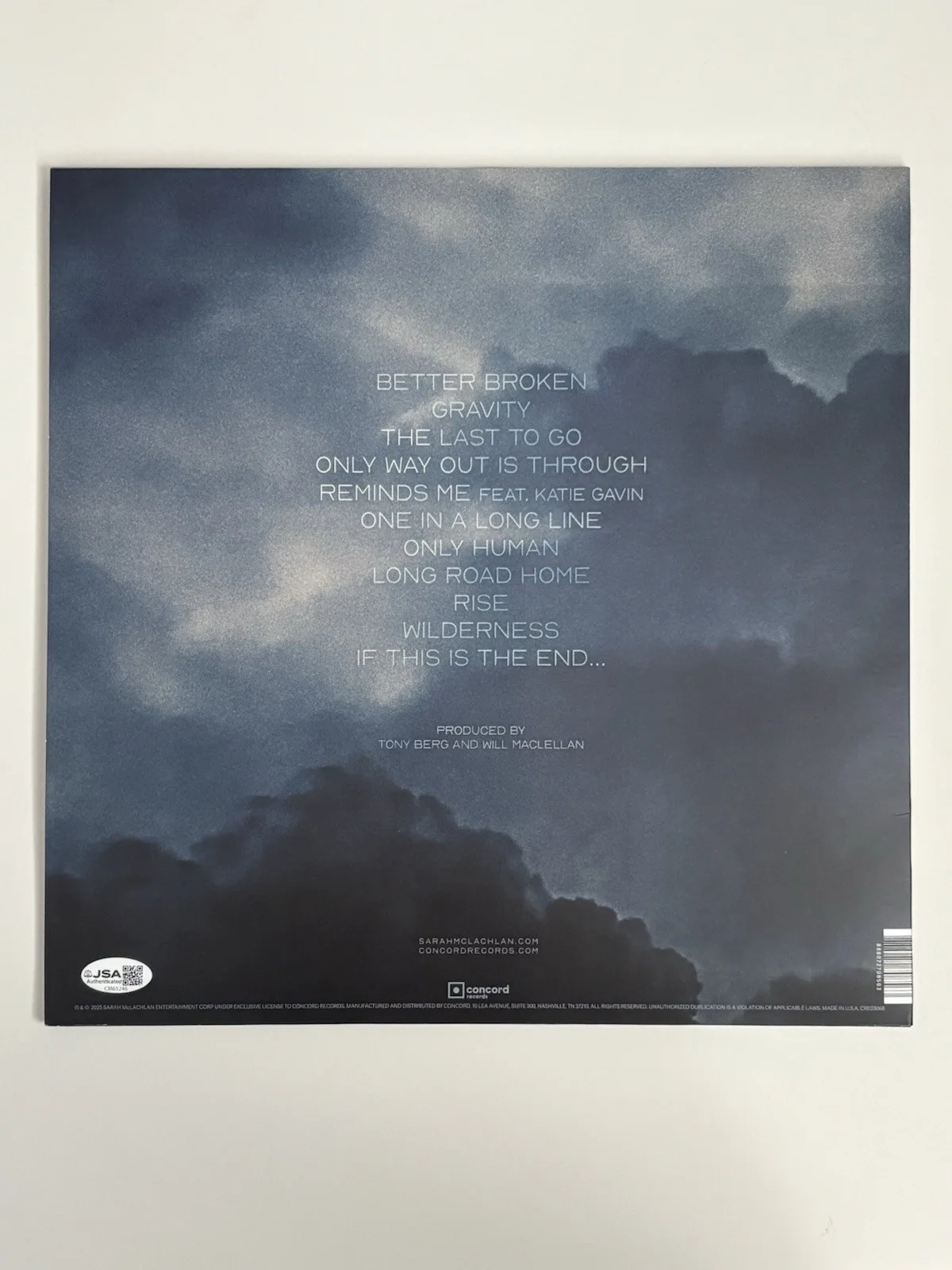 Sarah McLachlan Better Broken LP Vinyl Signed Autographed JSA COA, image 2