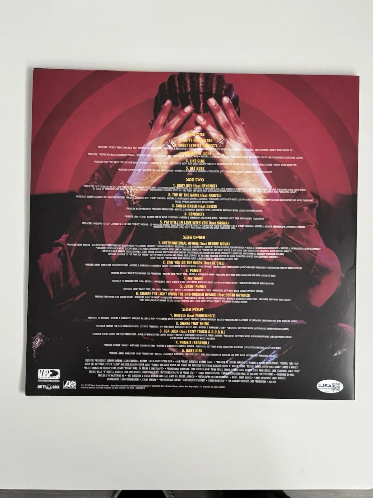 Sean Paul Dutty Rock 2LP Vinyl Signed Autographed JSA COA, image 3