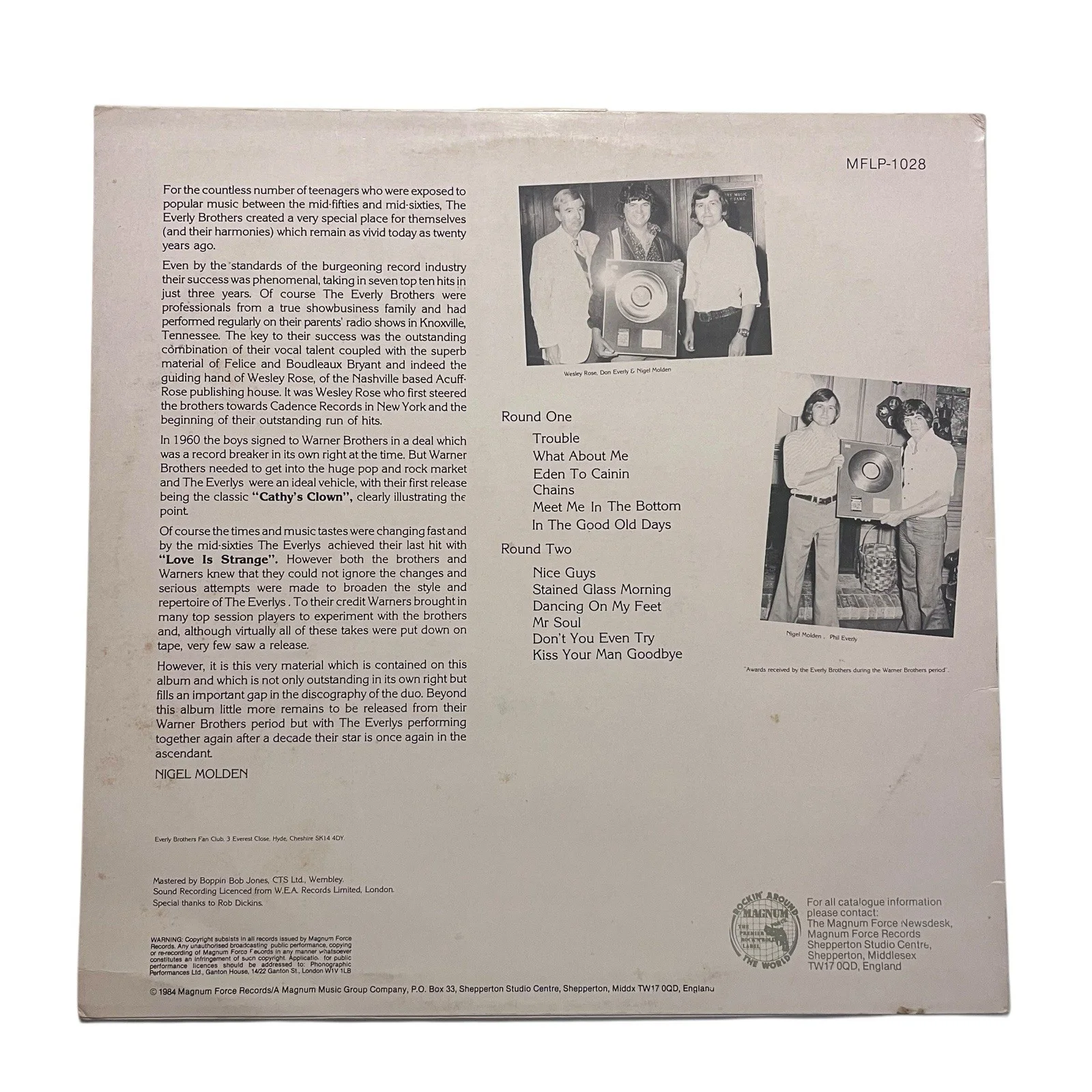The Everly Brothers Signed Autographed Nice Guys Vinyl Album, изображение 3