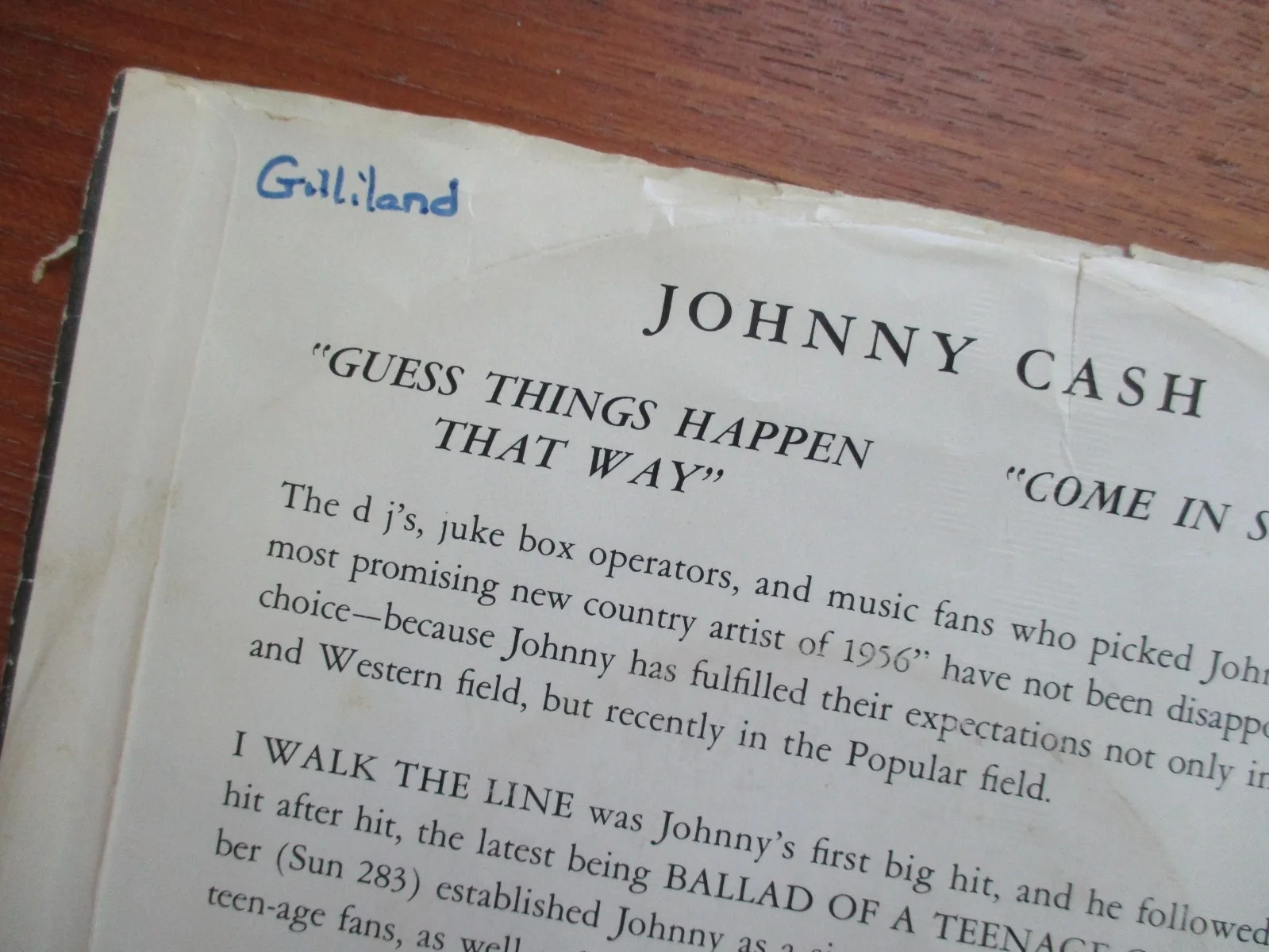 Johnny Cash 45 RPM Record Sun Signed No. 295 From John Gilliland Estate, изображение 4