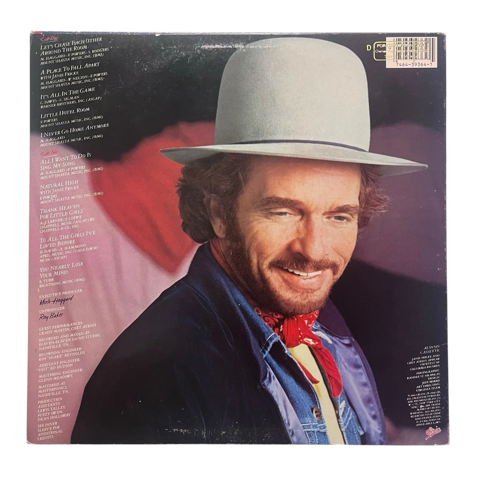 Merle Haggard Signed Autographed It’s All In The Game Vinyl Album, image 3