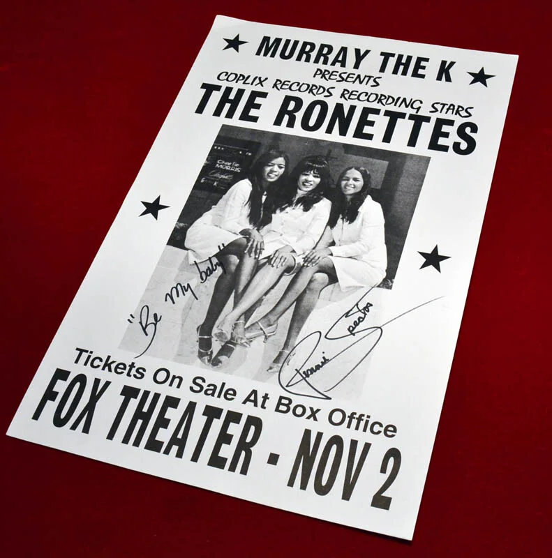 PHIL SPECTOR & RONNIE SPECTOR Signed Rare AUTOGRAPH COA UACC 45 Record, POSTER, image 2