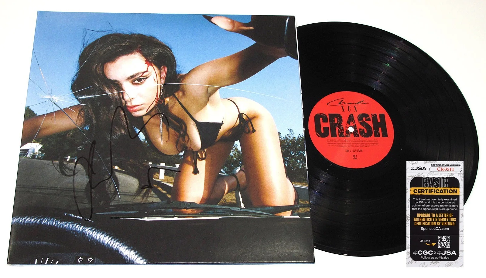 Charli XCX — CHARLI XCX signed "CRASH" Vinyl Album EXACT PROOF Hot SEXY Bikini Brat JSA COA, изображение 5