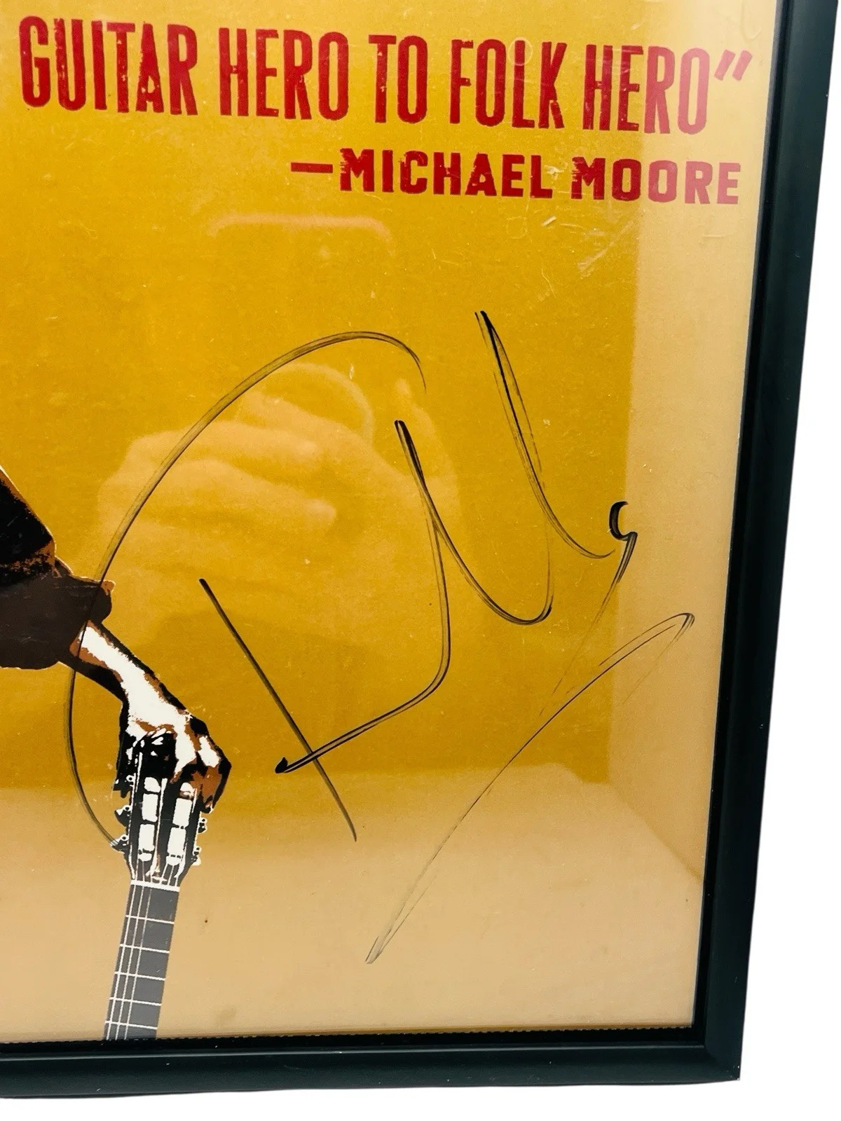 Guitarist Tom Morello The Nightwatchman Signed Autograph Framed, image 2