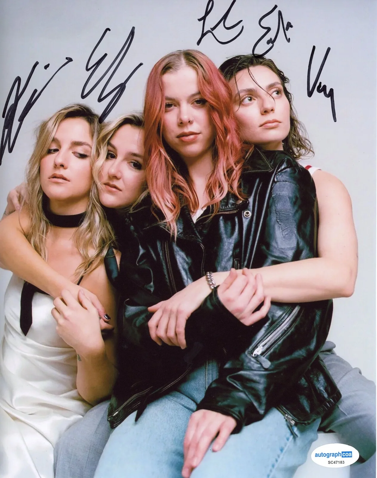 THE BEACHES — THE BEACHES Band signed 8x10 PHOTO By All 4 PROOF e MY EX Blame Brett ACOA COA, изображение 3
