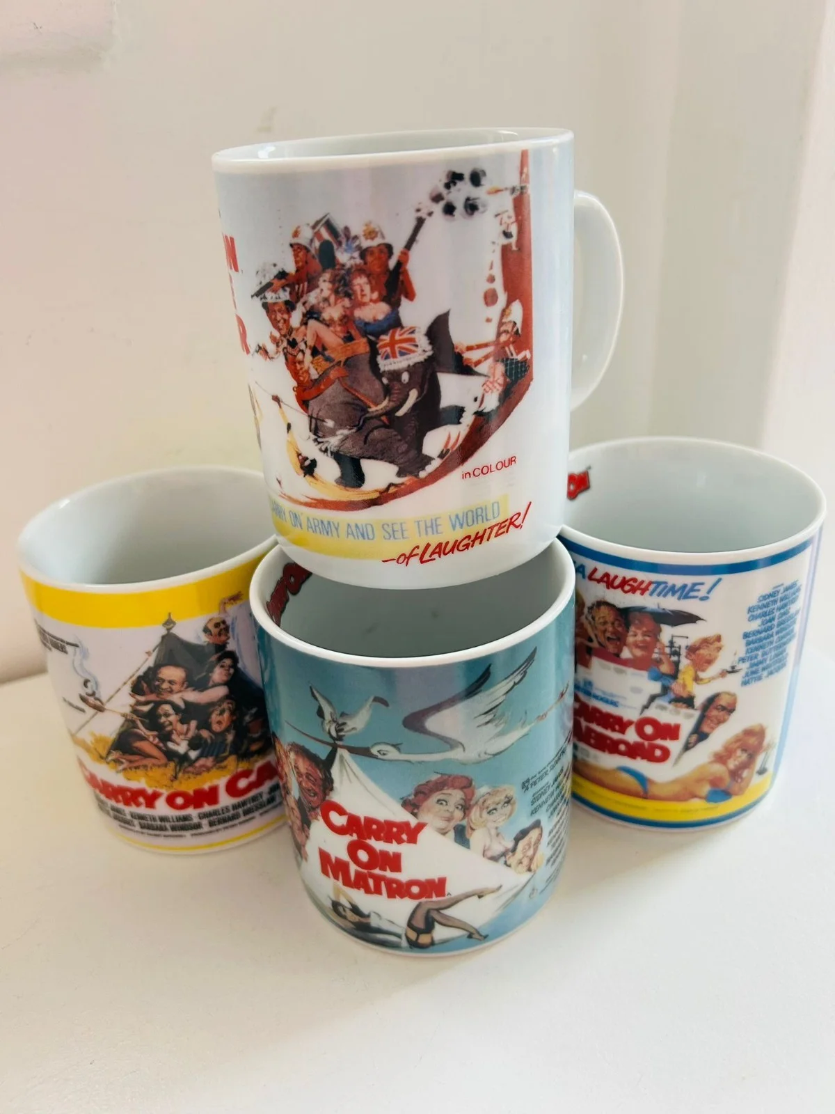 Set of 4 Carry on Mugs ,Carry on Matron,Camping,Up The Khyber,Carry on Abroad, изображение 2