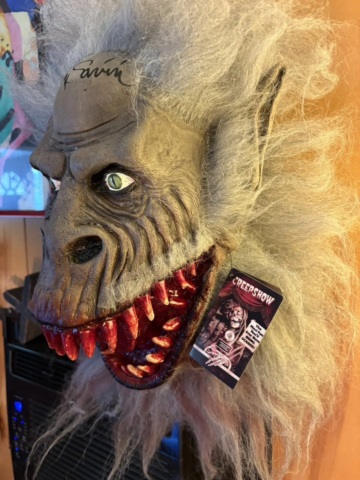 Tom Savini Creepshow Signed Fluffy Mask Trick Or Treat Studios, image 3