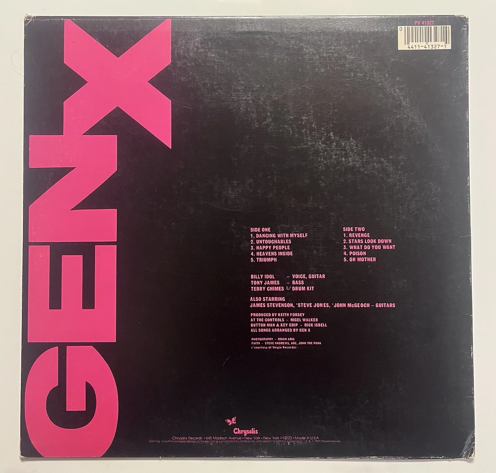 Gen X Billy Idol Signed Autographed Kiss Me Deadly Vinyl Album, изображение 5