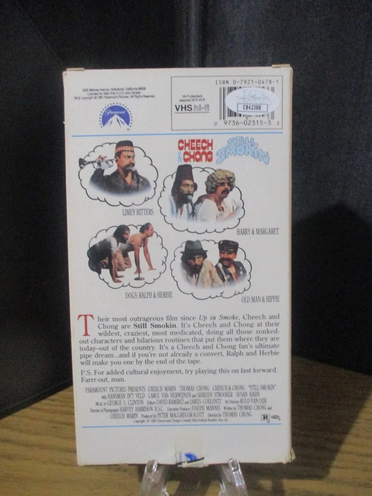 CHEECH, CHONG — CHEECH & CHONG AUTHENTIC SIGNED/AUTOGRAPHED STILL SMOKIN" VHS TAPE-JSA CERTIFIED, image 4