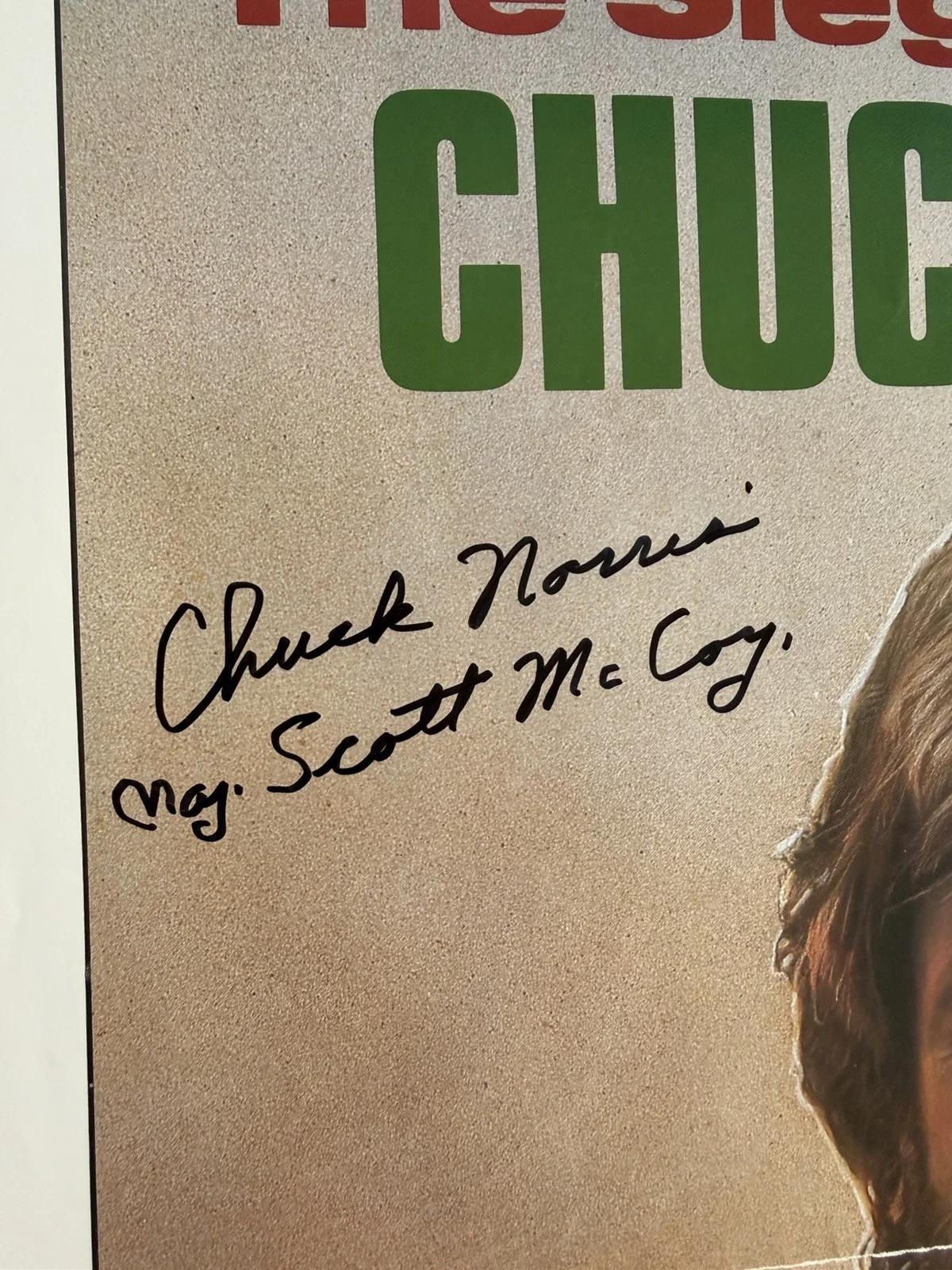 The Delta Force Original Poster Signed By Chuck Norris Beckett COA, изображение 2