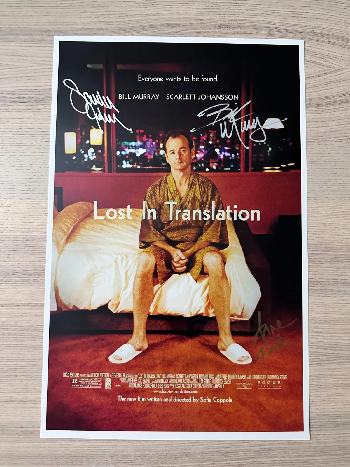 Bill Murray, Scarlett Johansson & Anna Faris — Lost in Translation Signed Mini Movie Poster 11x17