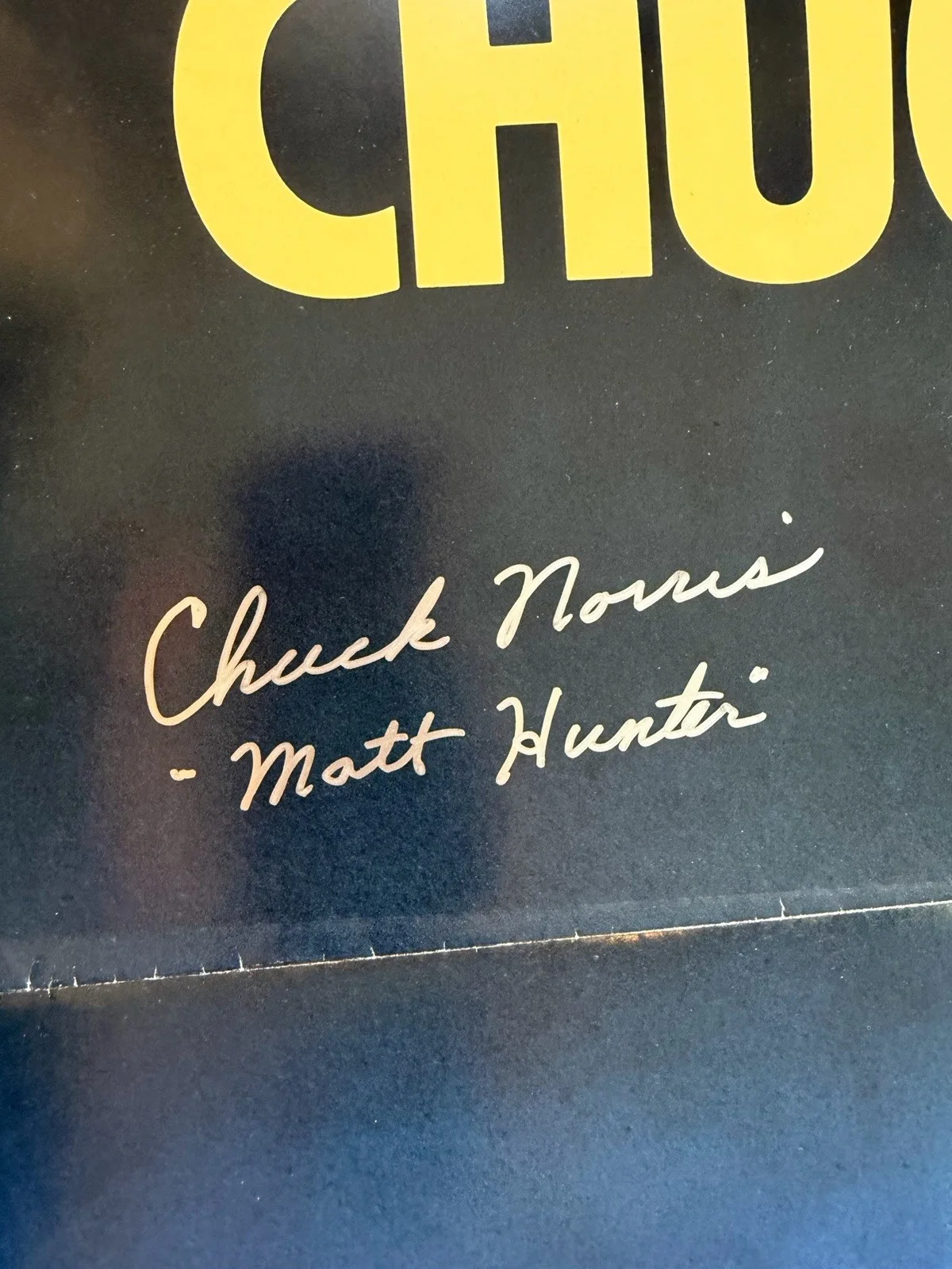 Chuck Norris — Original invasion USA Poster Signed By Chuck Norris Character Name Beckett COA, image 2