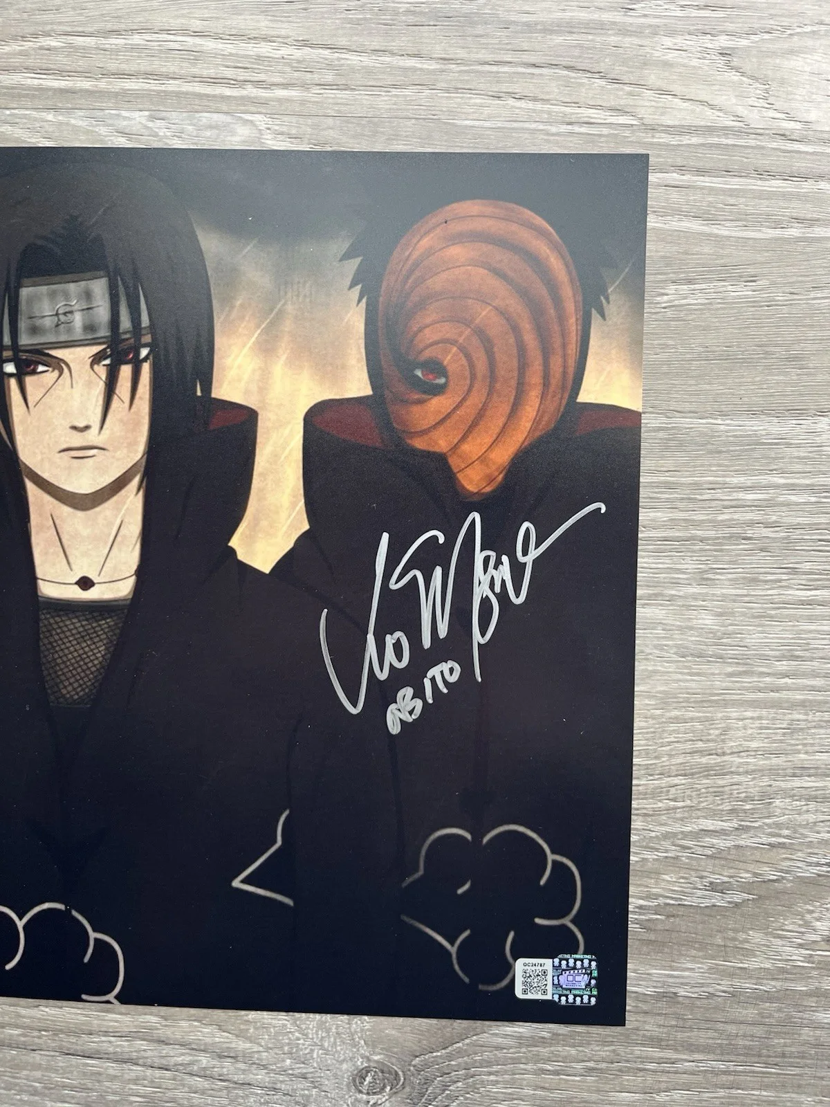 Vic Mignogna — Vic Mignogna Signed Obito 11x14 Photo OCCM COA Naruto Anime Auto, изображение 2