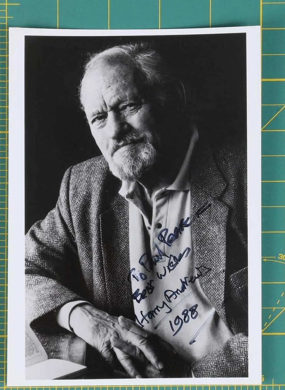 HARRY ANDREWS — HARRY ANDREWS - PHOTOGRAPH SIGNED & INSCRIBED ACCOMPANY A SIGNED TYPED LETTER