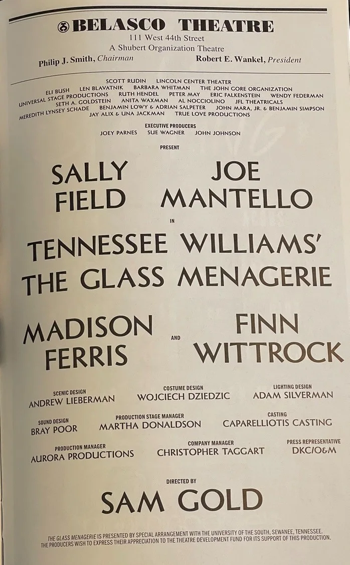 Sally Field, Joe Mantello, Finn Wittrock, Madison Ferris — "The Glass Menagerie" Broadway Playbill Signed By Finn Wittrock & Madison Ferris, изображение 4