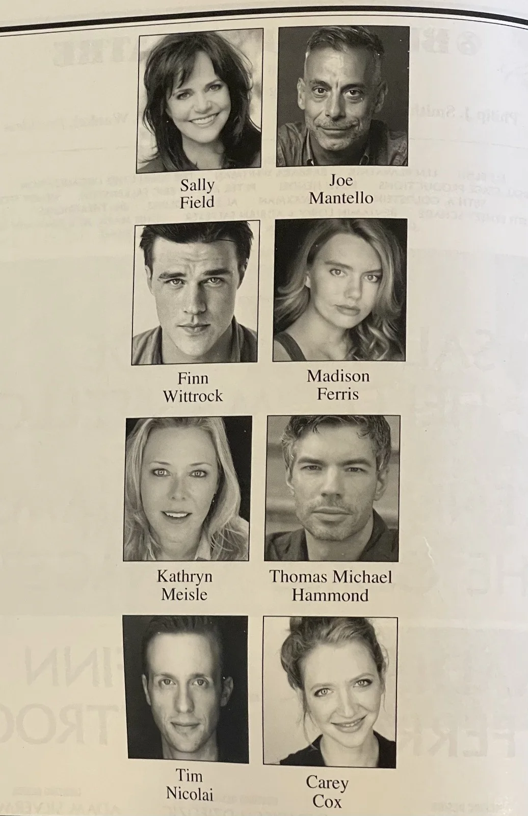 Sally Field, Joe Mantello, Finn Wittrock, Madison Ferris — "The Glass Menagerie" Broadway Playbill Signed By Finn Wittrock & Madison Ferris, изображение 5