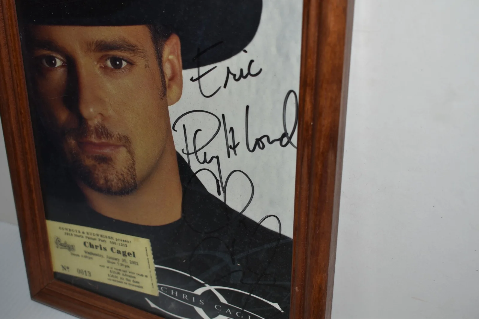 CHRIS CAGLE -COUNTRY MUSIC STAR 8X10 PHOTO- SIGNED - TICKET STUB MISPEL (JGL48), image 3