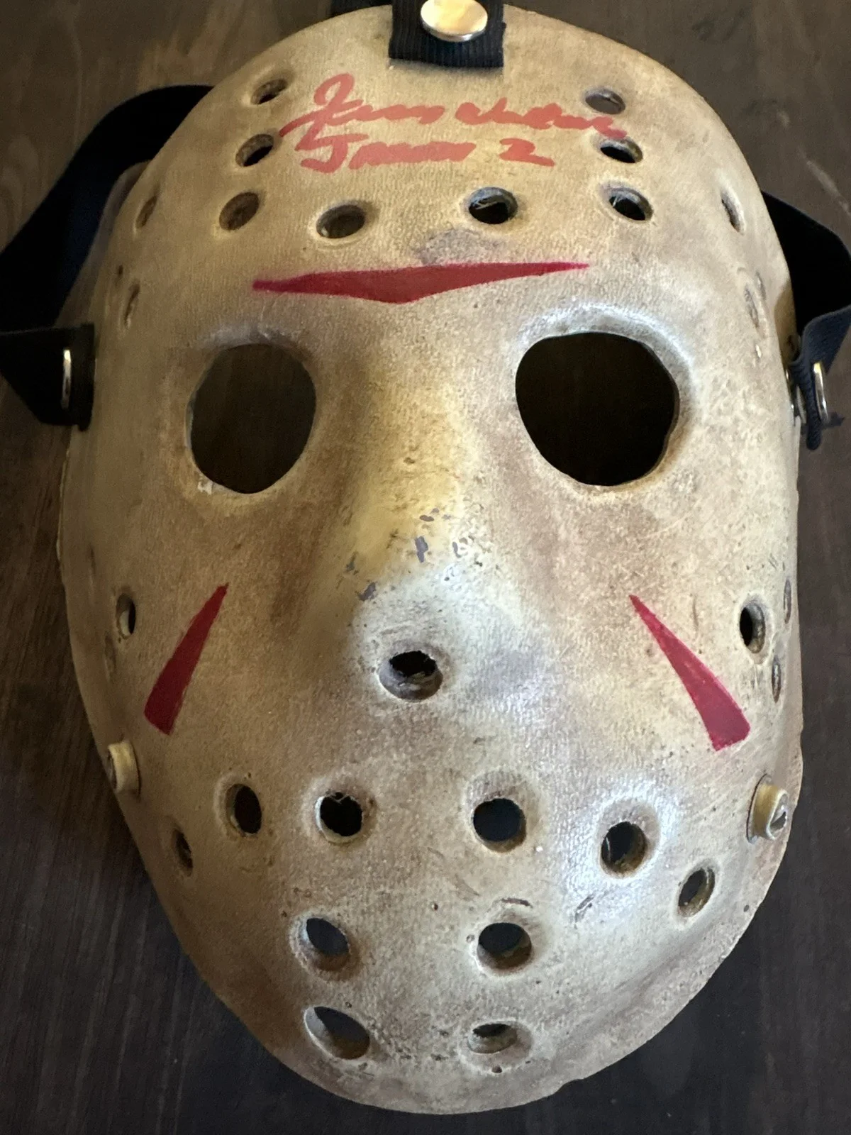Jerry Wallace Signed Resin Sack Head Jason Voorhees Mask Friday The 13th Part 2, image 2