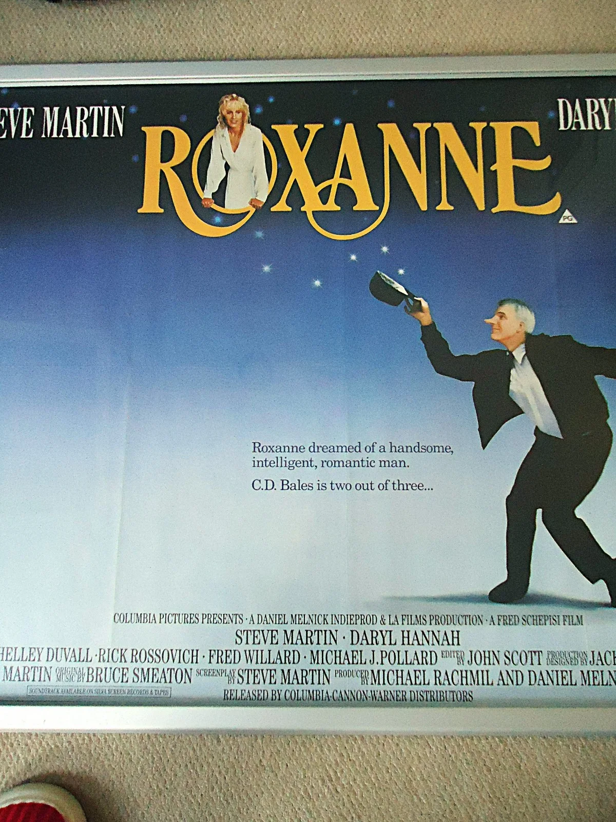 ROXANNE UK QUAD FILM MOVIE POSTER 1987 STEVE MARTIN DARYL HANNAH 40YR GEM ITEM, изображение 3