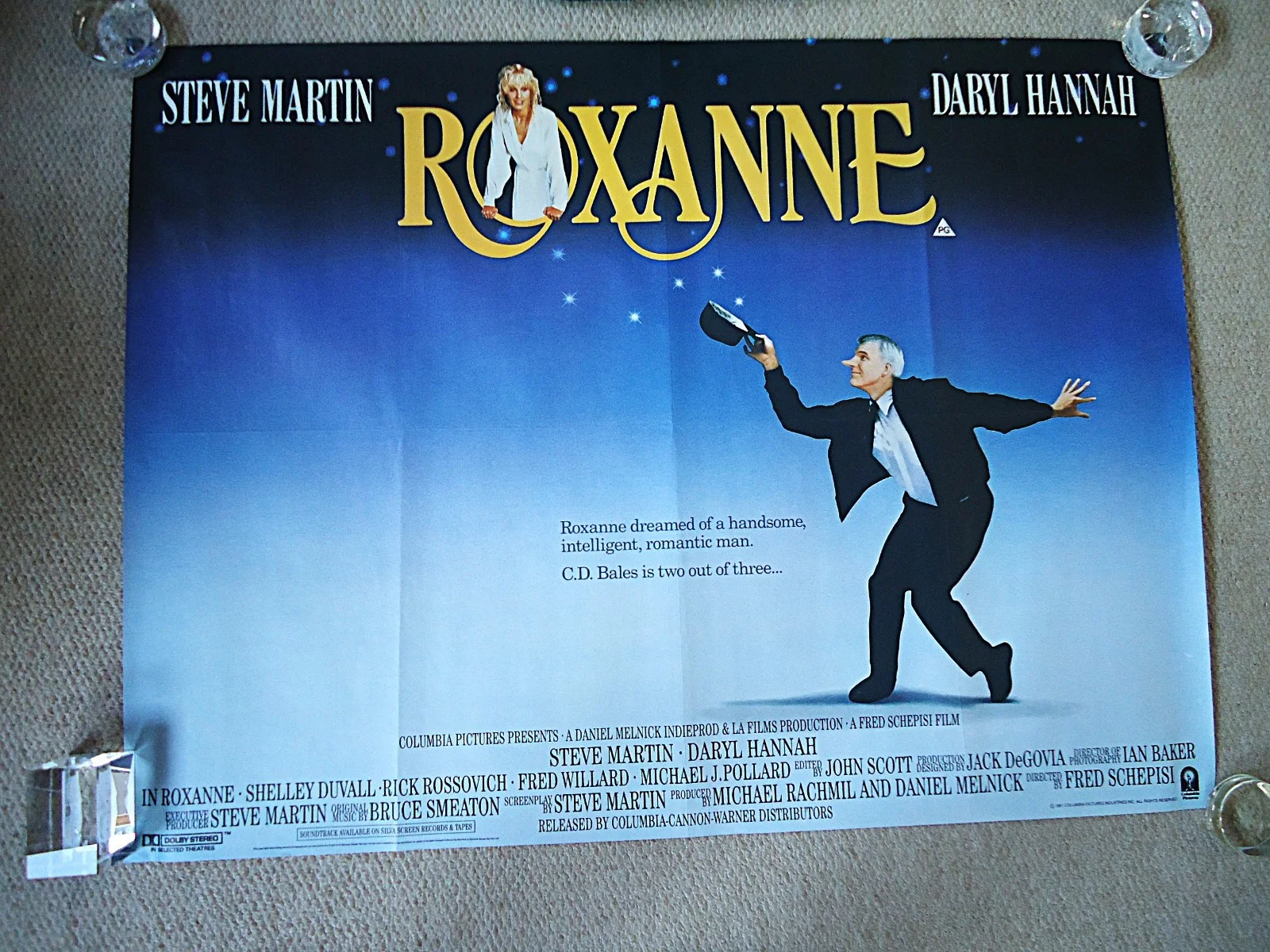 ROXANNE UK QUAD FILM MOVIE POSTER 1987 STEVE MARTIN DARYL HANNAH 40YR GEM ITEM, изображение 5