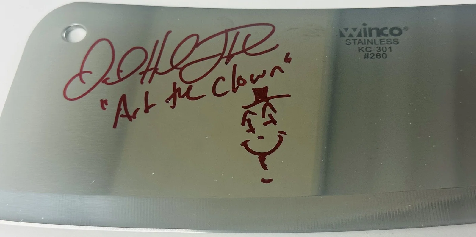 David Howard Thornton — David Howard Thornton Signed Real Meat Cleaver Terrifier Horror Autograph BAS 53, image 2