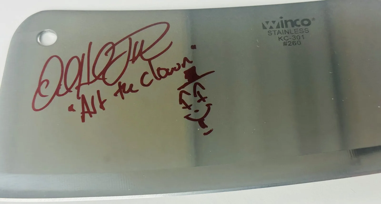 David Howard Thornton — David Howard Thornton Signed Real Meat Cleaver Terrifier Horror Autograph BAS 54, image 2