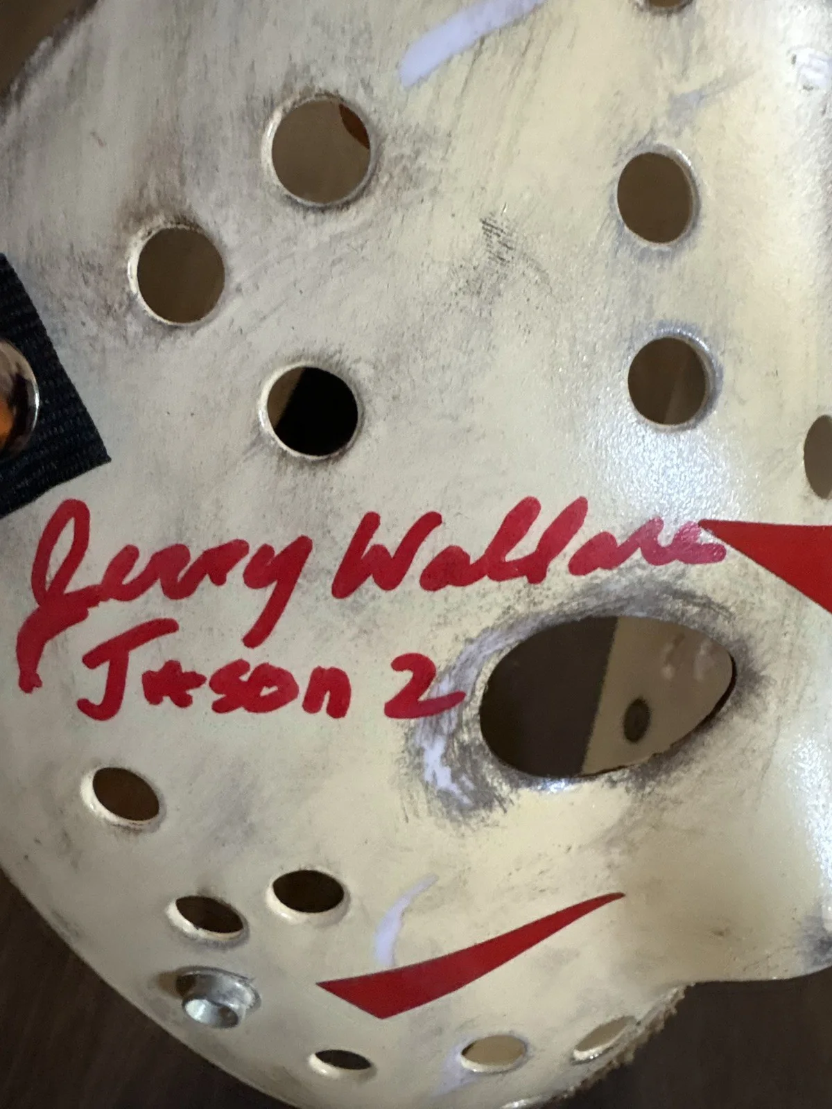 Jerry Wallace Signed Sack Head Jason Voorhees Mask Friday The 13th Part 2, изображение 3