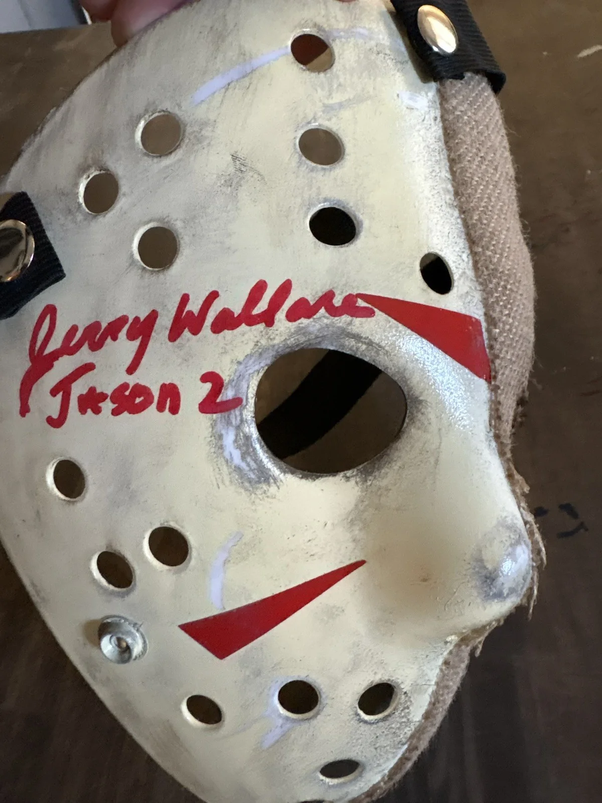 Jerry Wallace Signed Sack Head Jason Voorhees Mask Friday The 13th Part 2, изображение 4