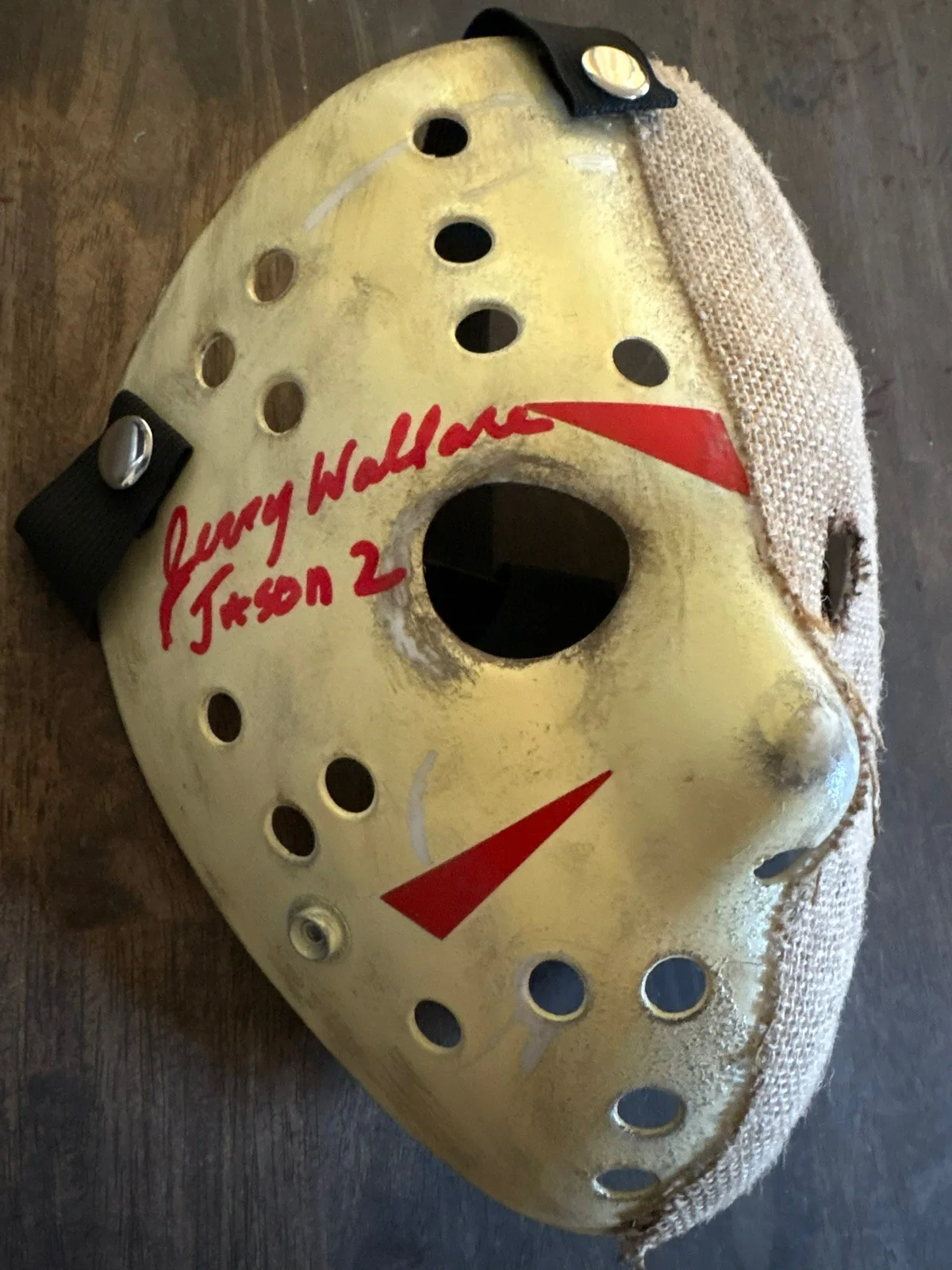 Jerry Wallace Signed Sack Head Jason Voorhees Mask Friday The 13th Part 2, изображение 5